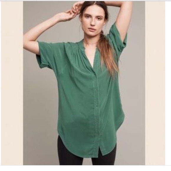 Anthropologie Juni silk blouse xs petite - Picture 8 of 9